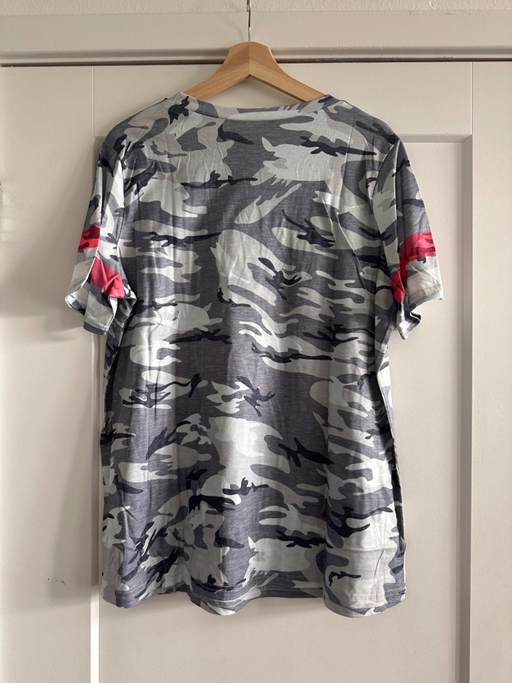 Grey Camo Pink Stripe Tee - Picture 3 of 5